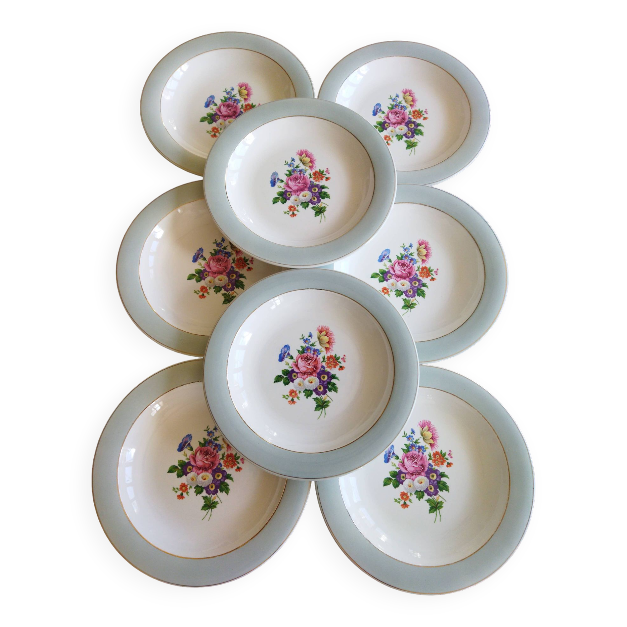 8 semi-deep plates Salins Opaceline 702