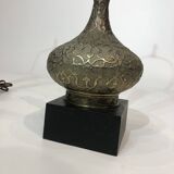 Paire de lampes de table en laiton de style oriental milieu du siècle 1960 Hollywood