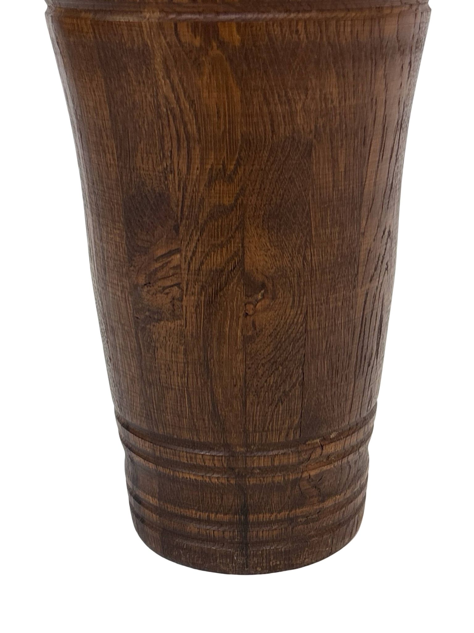 Vintage umbrella stand - holder oak basket storage design 60's minimalist