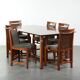 Art Deco design set consisting of a dining table and dining chairs
