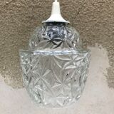 Old molded glass suspension form geometrical 70s decoration #3