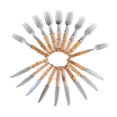 Bamboo and stainless steel cutlery