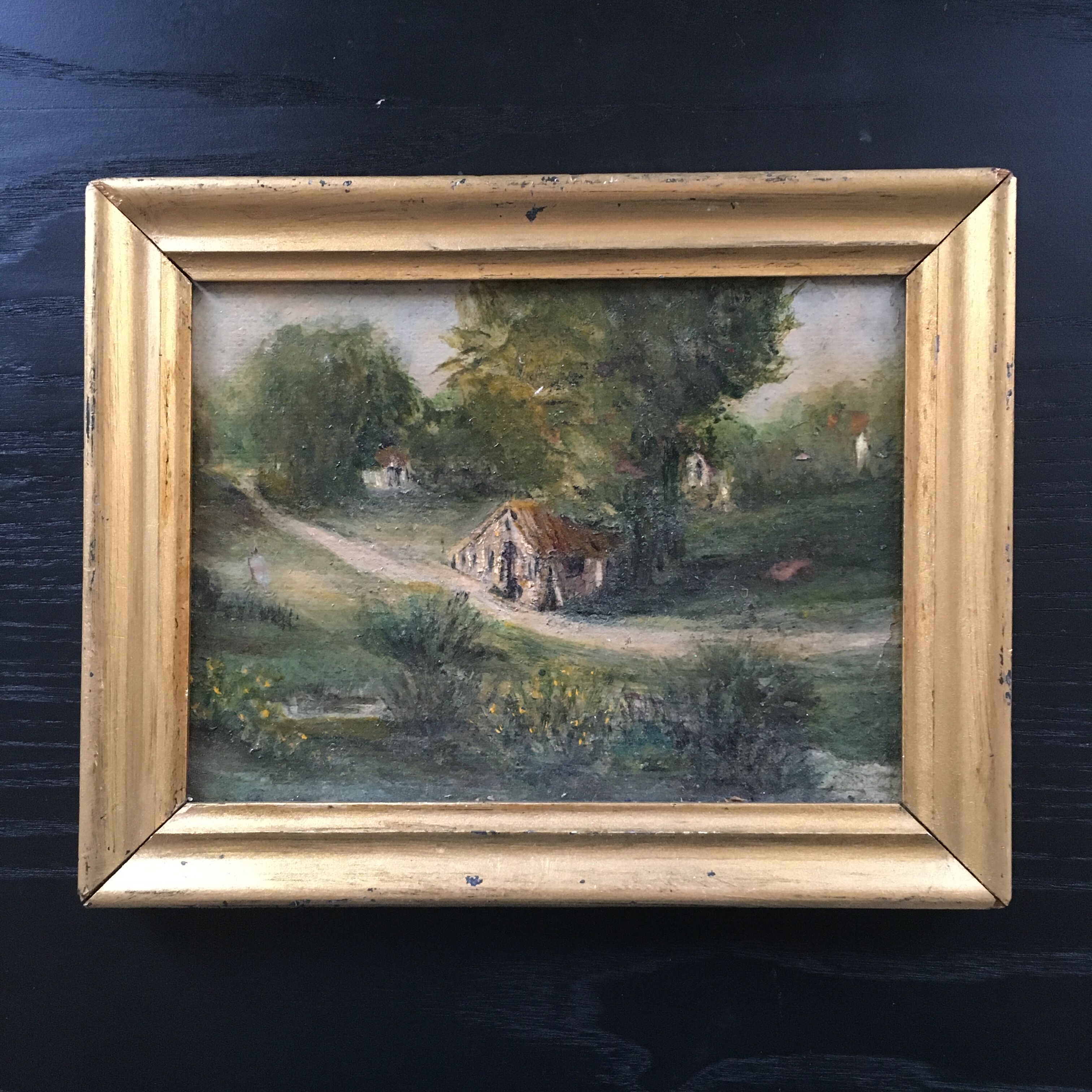 Thatched cottages and countryside