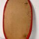Miroir orange ovale vintage seventies 46 X 80 cm