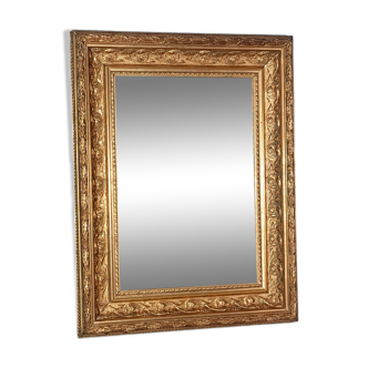 Miroir cadre ancien bois 35x24 cm