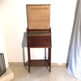 Very small 19th century sloping desk in mahogany and mahogany veneer
