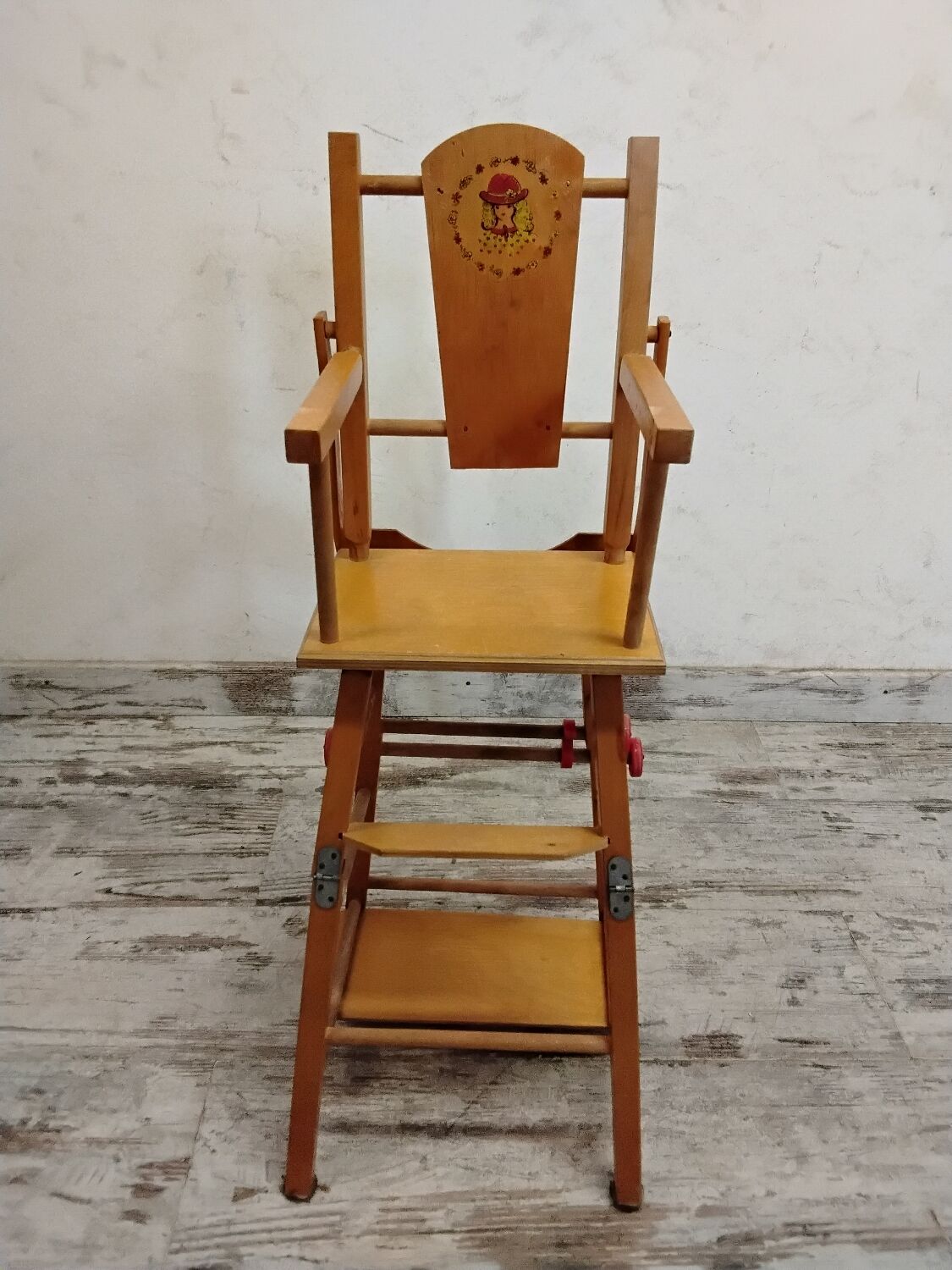 Transformable antique doll high chair