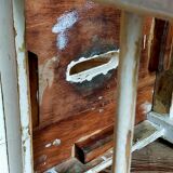 Workshop stool in vintage patinated solid wood