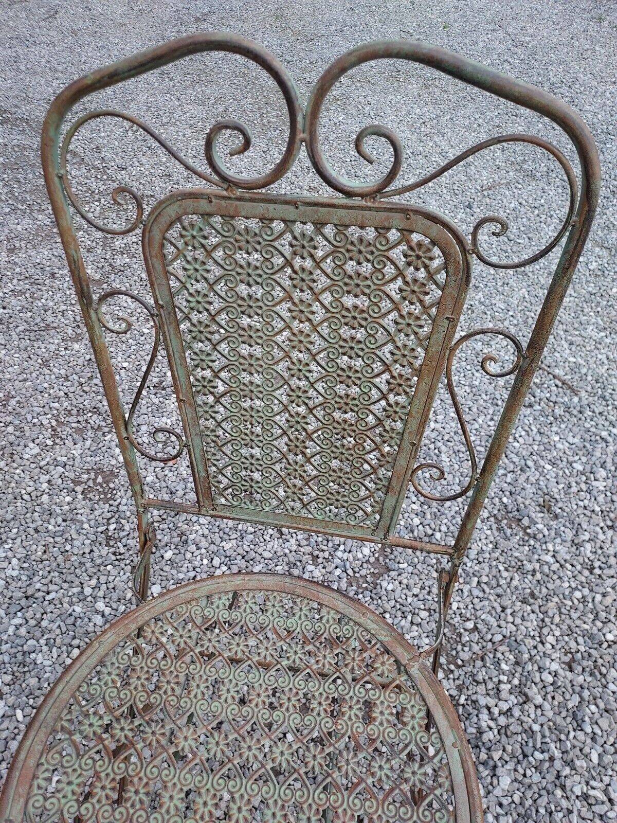folding garden furniture in patinated iron