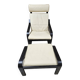 Fauteuil lounge et son ottoman cuir