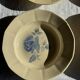 Set of 12 beige, pink, and blue deep plates from Digoin Sarreguemines, vintage.
