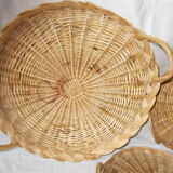 3-course wicker set with handles