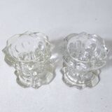Pair of vintage glass candle holders