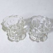 Paire de bougeoirs en verre vintage