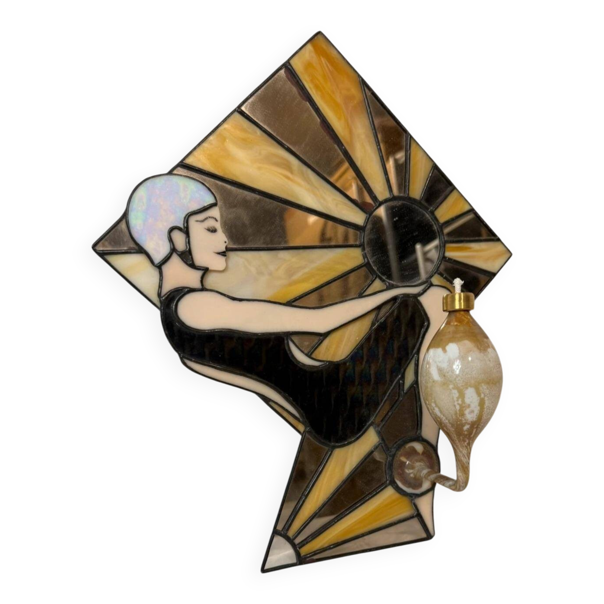 Art Deco wall lamp Tiffany glass Berger lamp glass paste