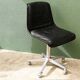 Wilkhahn swivel office chair, 1970s, chrome metal and leather