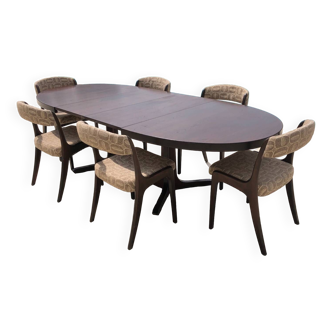 Baumann dining table and 6 gondola chairs set