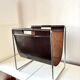 Leather and chrome magazine rack Brabantia