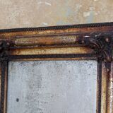 Wall mirror in wooden decorative frame, circa 19th century 41x56cm