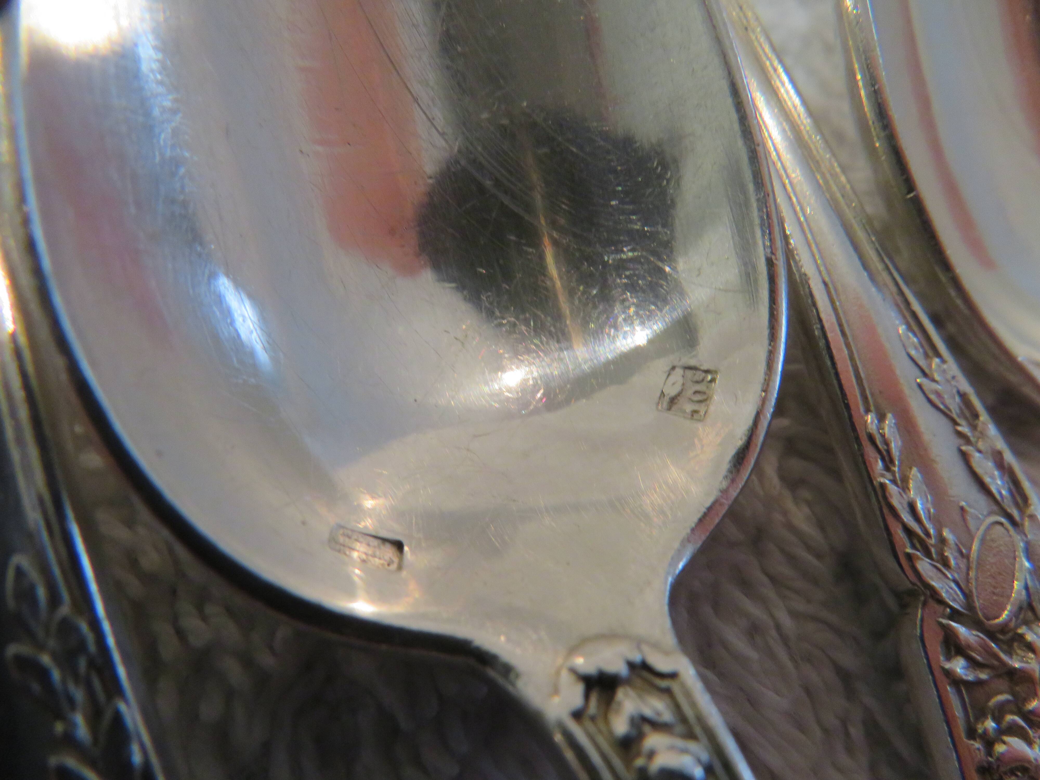 11 silver-plated coffee spoons SFAM Louis XVI musical attributes