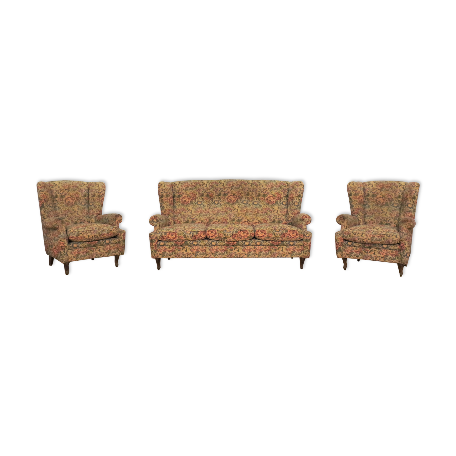 Baroque armchairs and sofa, 1950s, set of 3