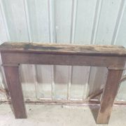 Country-style fireplace surround - stained poplar - late 19th century