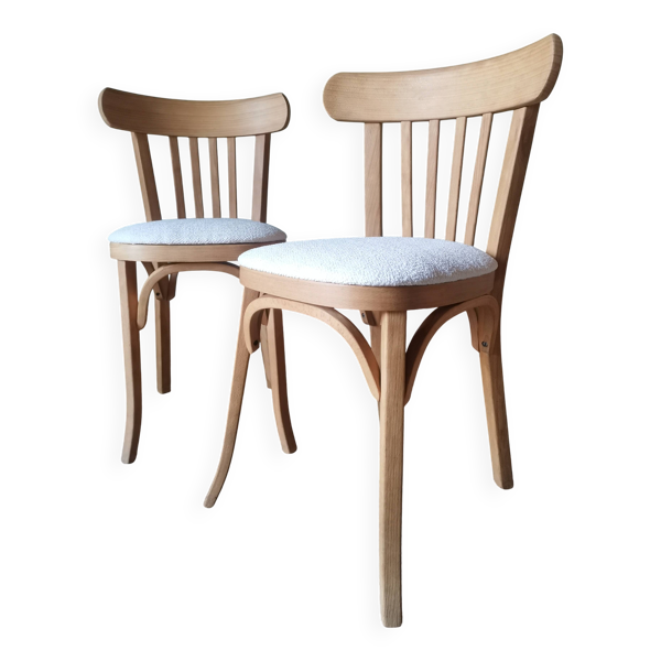 Chaises bistrot bouclette blanche