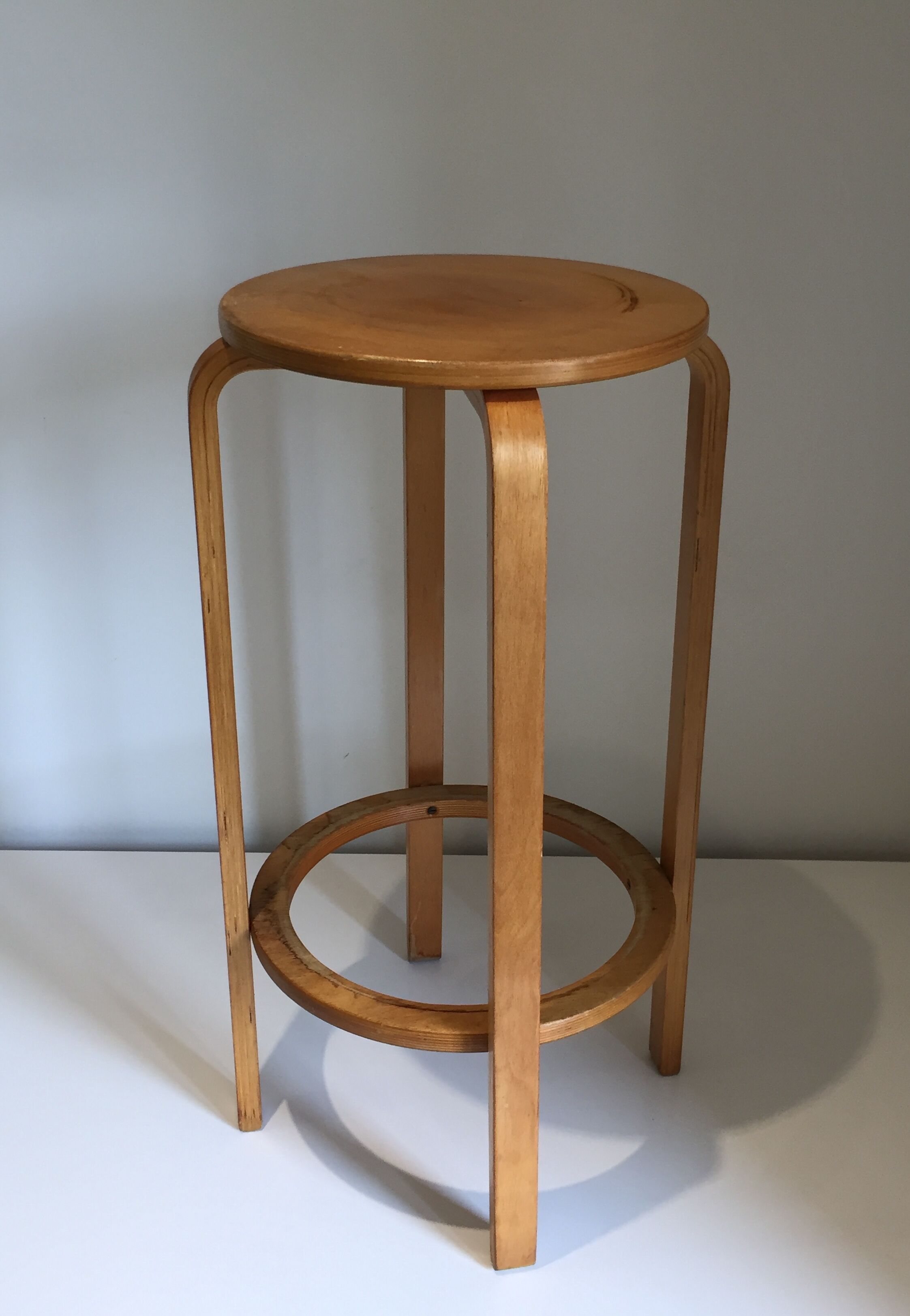 Scandinavian wooden top stool