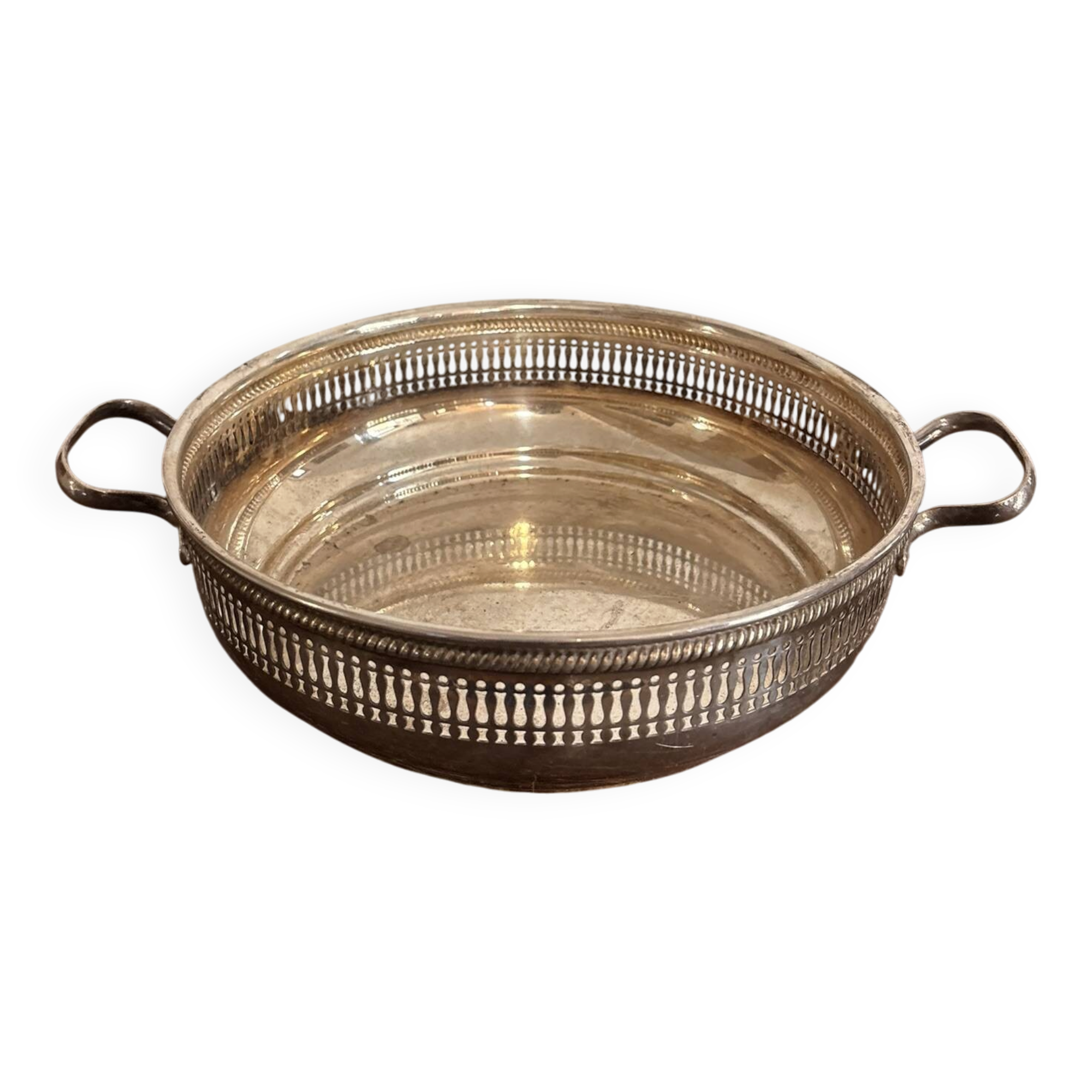 Antique Silver Metal Fruit Bread Basket Louis XVI Style