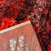 Swedish handmade wool - rya rug. estimated 1960s.