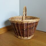 Two-tone wicker basket