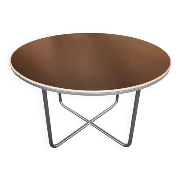 Willem hendrik gispen, table basse ronde art déco moderniste, structure tub