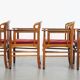 Ensemble de 4 chaises de salle à manger Art Nouveau / Jugendstil avec revêtement rouge