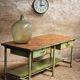 Old workbench kitchen island steel with wood