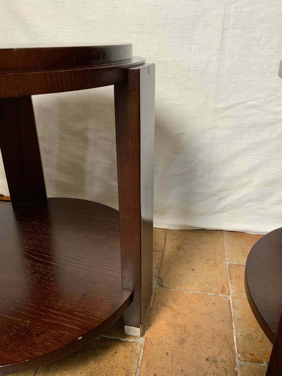 Pair of pedestal tables