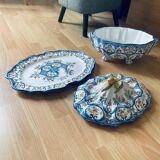 Tureen with top, earthenware decorated Rouen