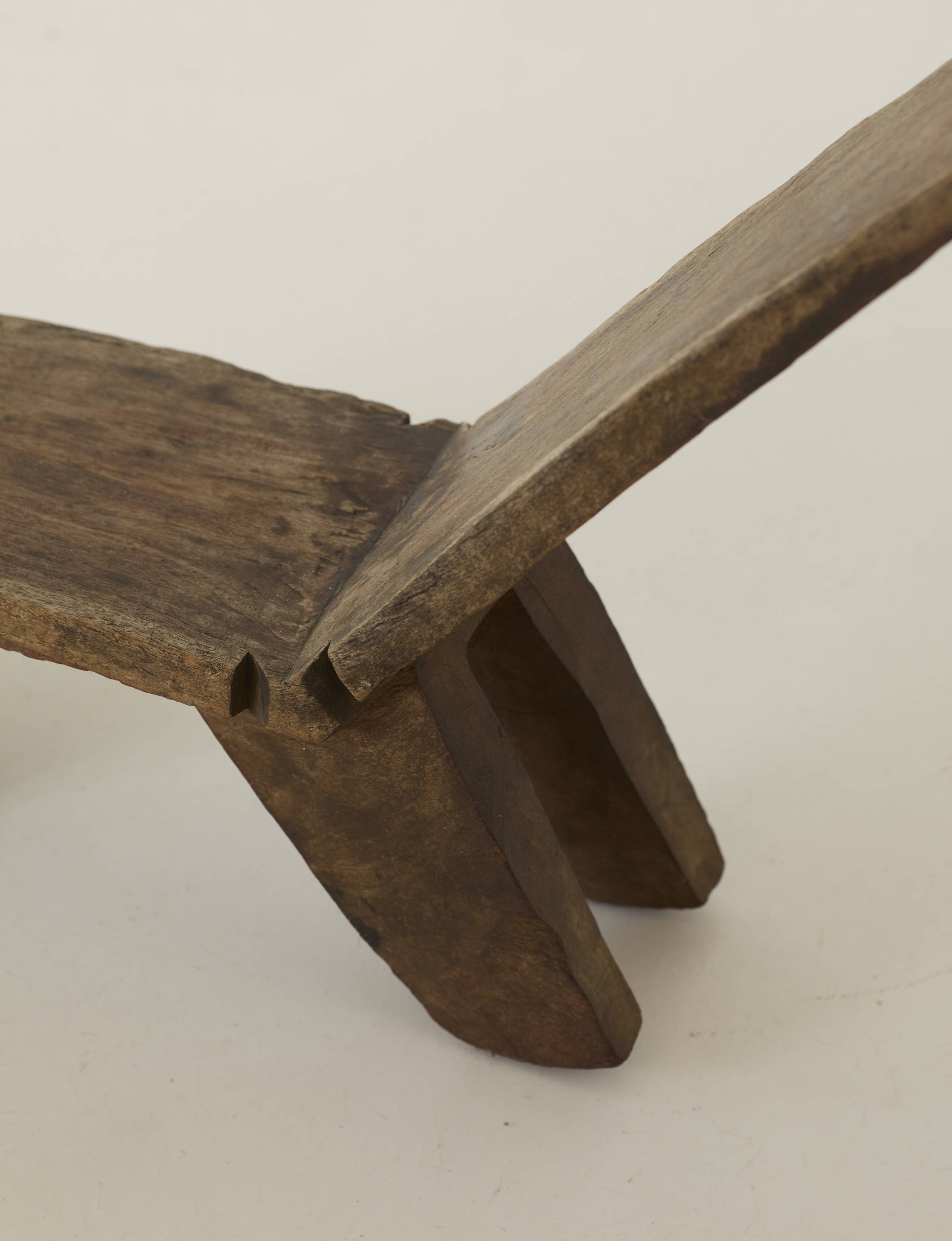 Chair / Armchair in monoxyl wood West Africa Lobi / Stargazer 1950