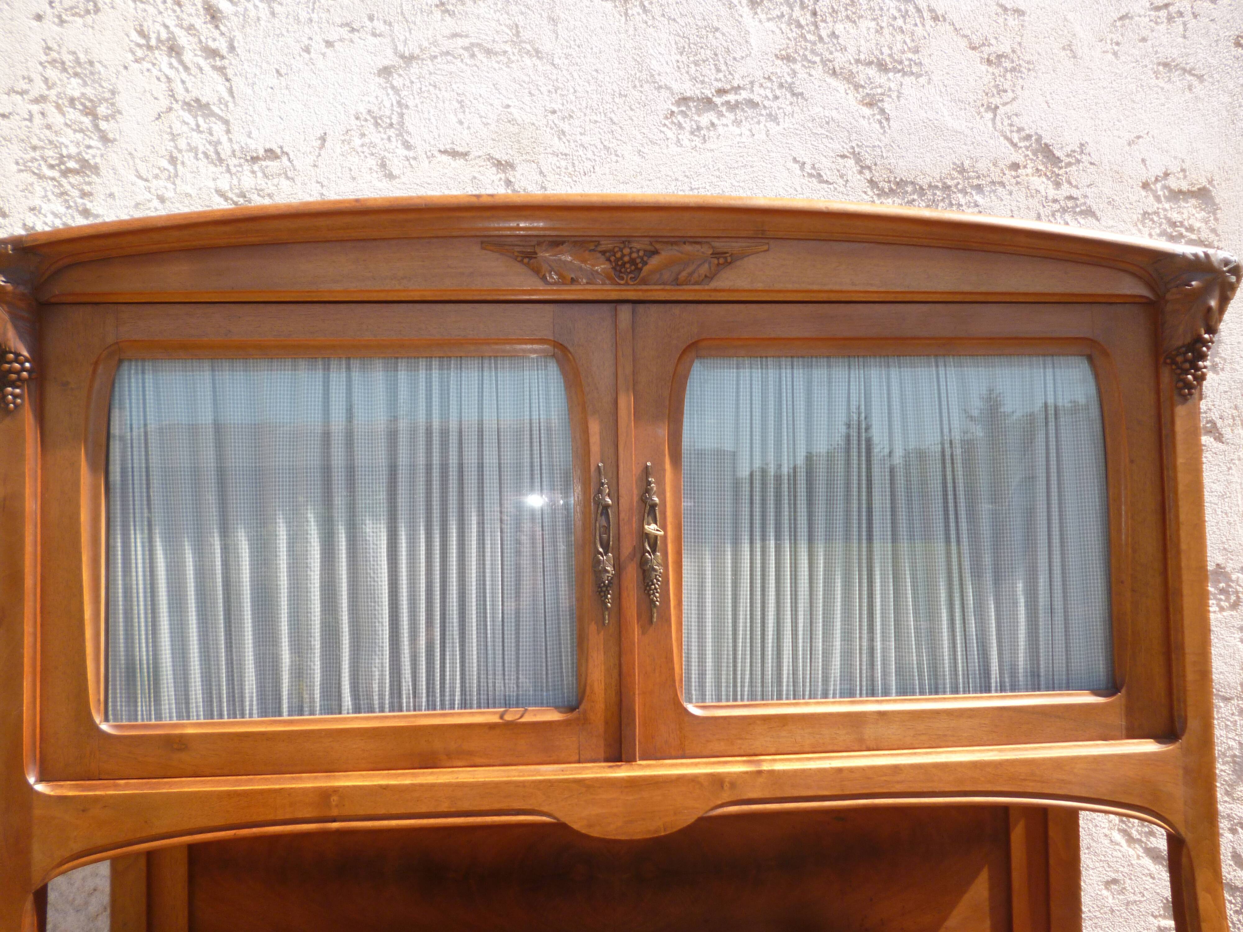 Two-body Art Nouveau 1900 sideboard stamped Georges Ernest Nowak