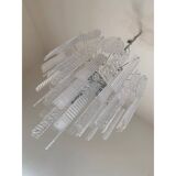 Art Deco Murano Glass Style Chandelier Clear Italian Sputnik Art by SimoEng
