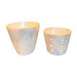 Duo De 2 cache-pot vintage en nacre