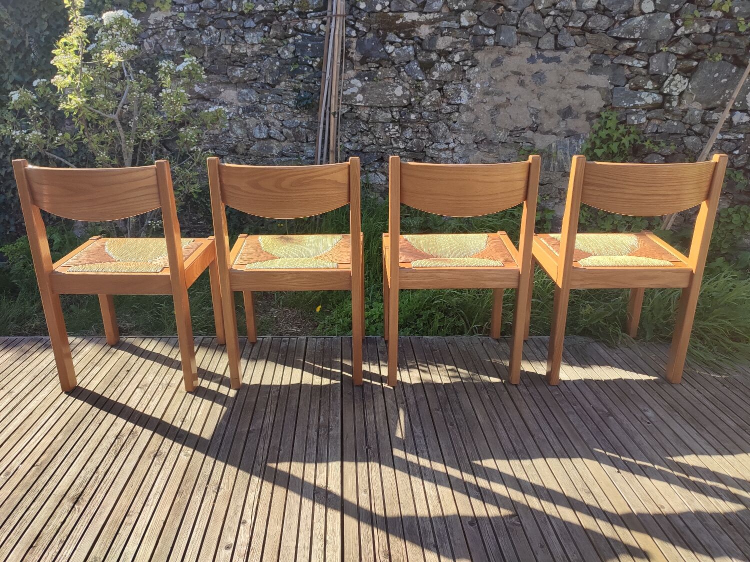 Chaise paille et orme maison regain