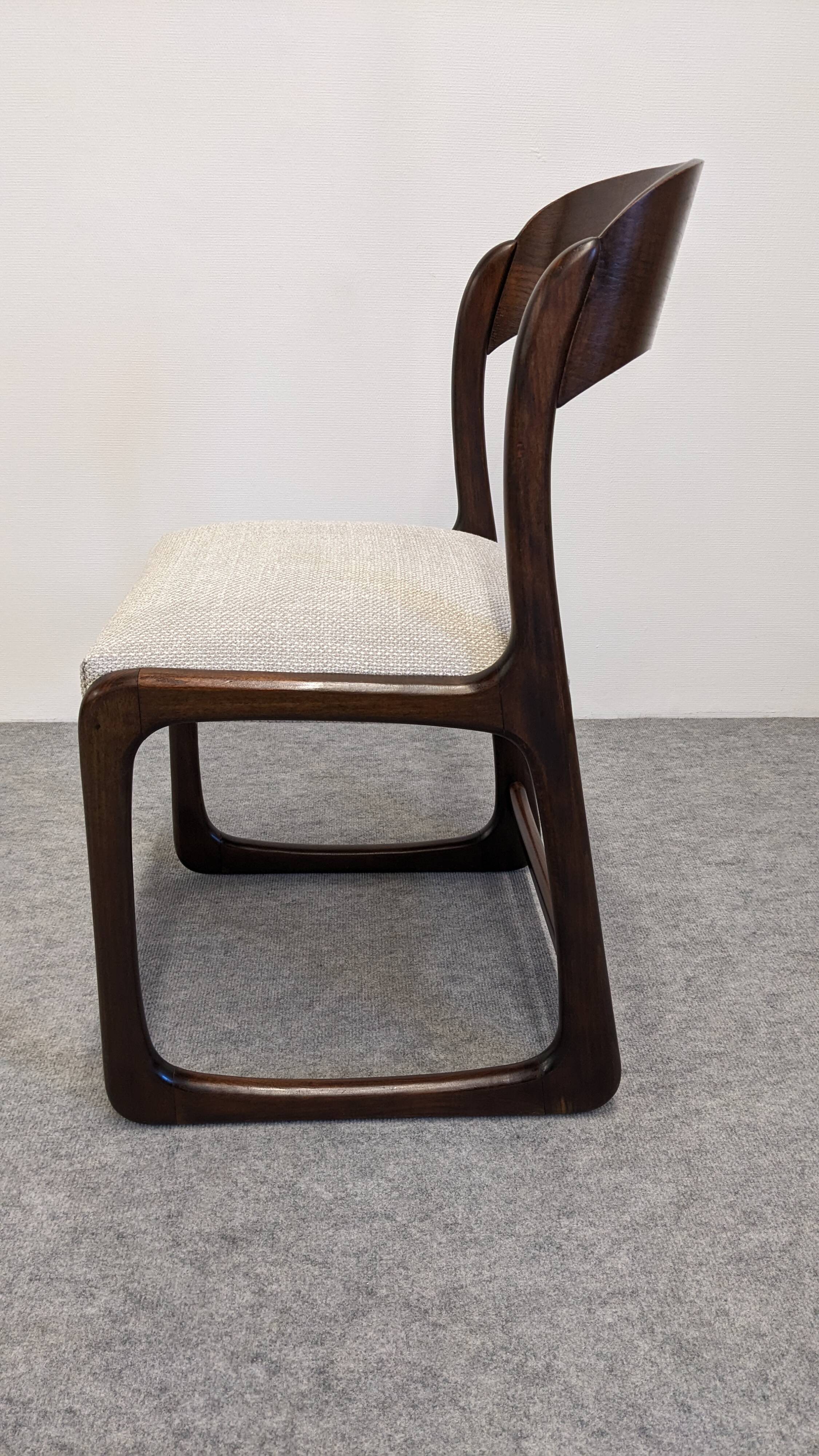 Set of 4 Baumann sled chairs, France circa 1970.