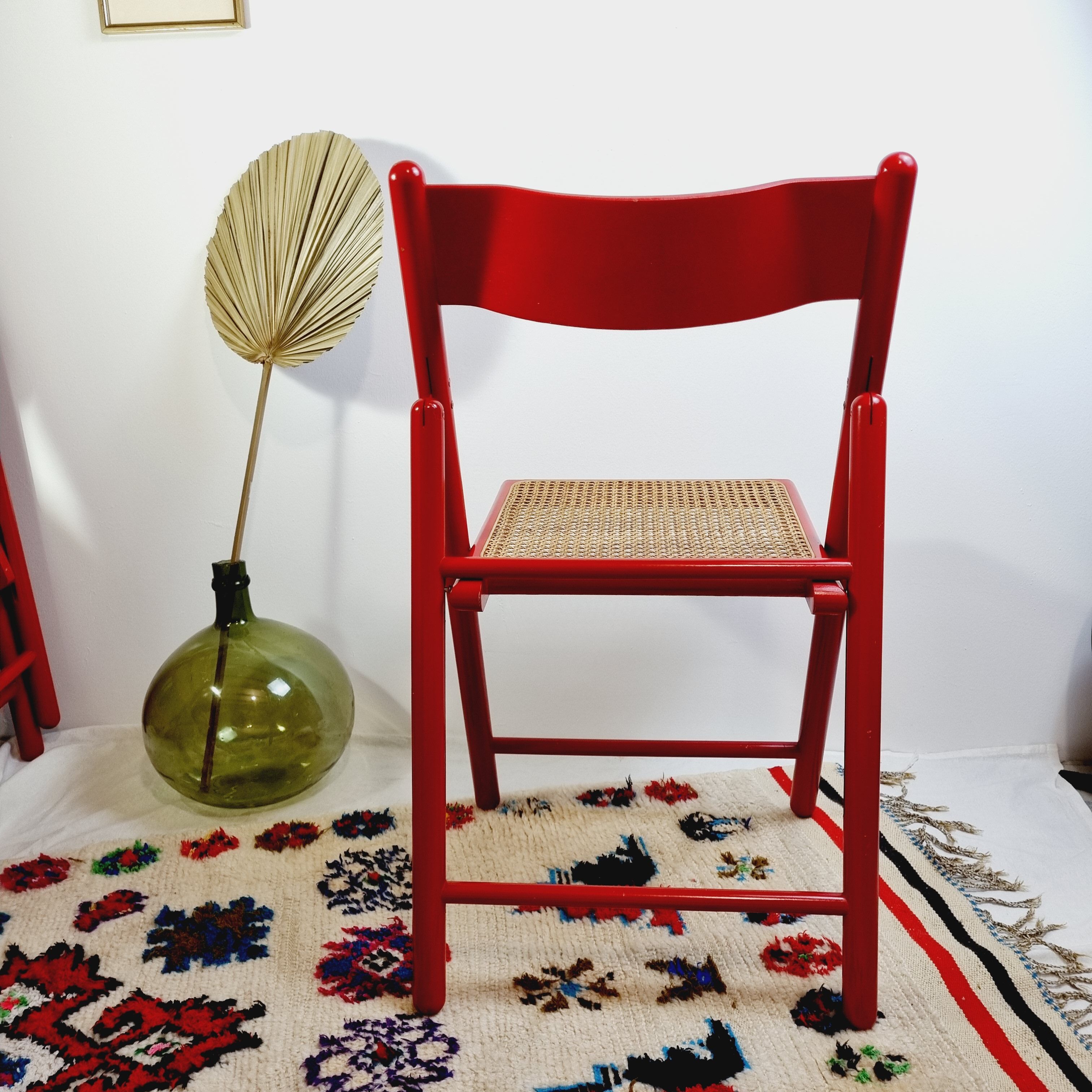 Folding chair wood and canage
