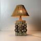 Mid century brutalist ceramic table lamp by Bernard Rooke, 1970s