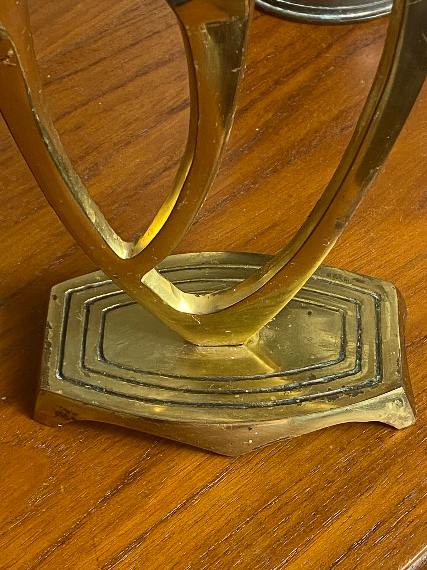 Chandelier, brutalist menorah, Wainberg, in brass.