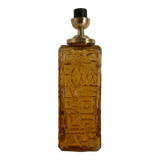 Large Amber Glass Table Lamp by Gustav Leek for Orrefors, 1960s