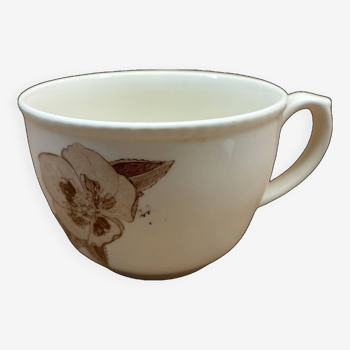 Large brown flower mug