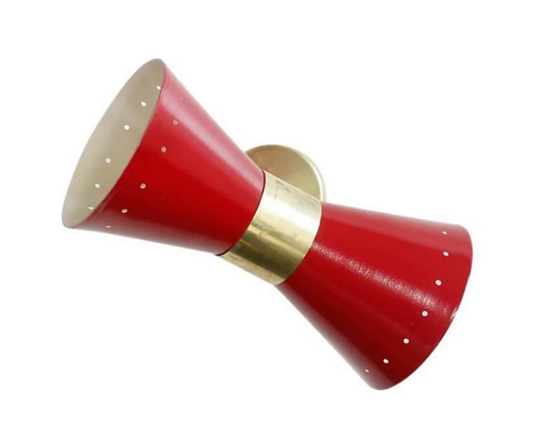 Red diabolo wall lamp