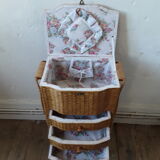 Vintage rattan chest of drawers 60s