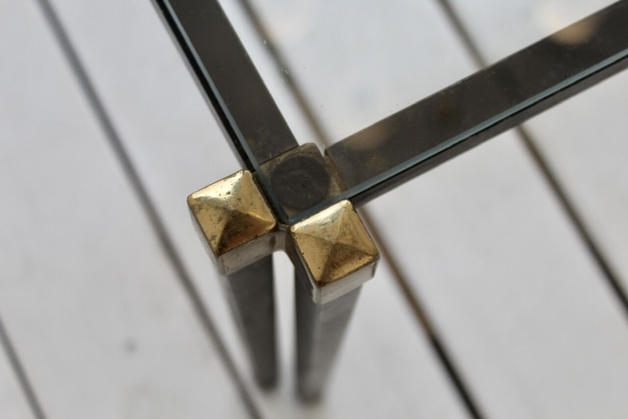 Metal and glass coffee table 1970